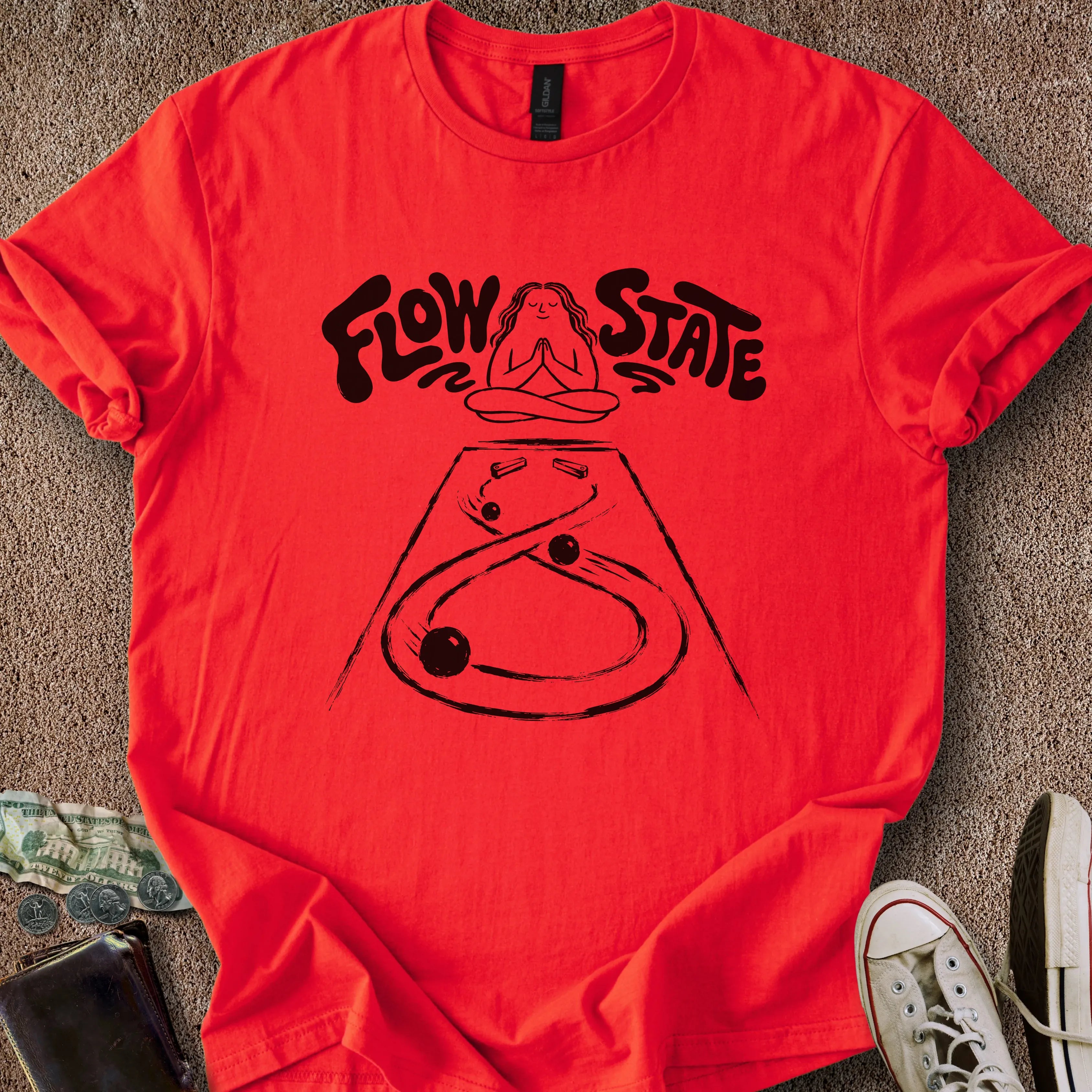 Printify T-Shirt Red / S Flow State T-Shirt