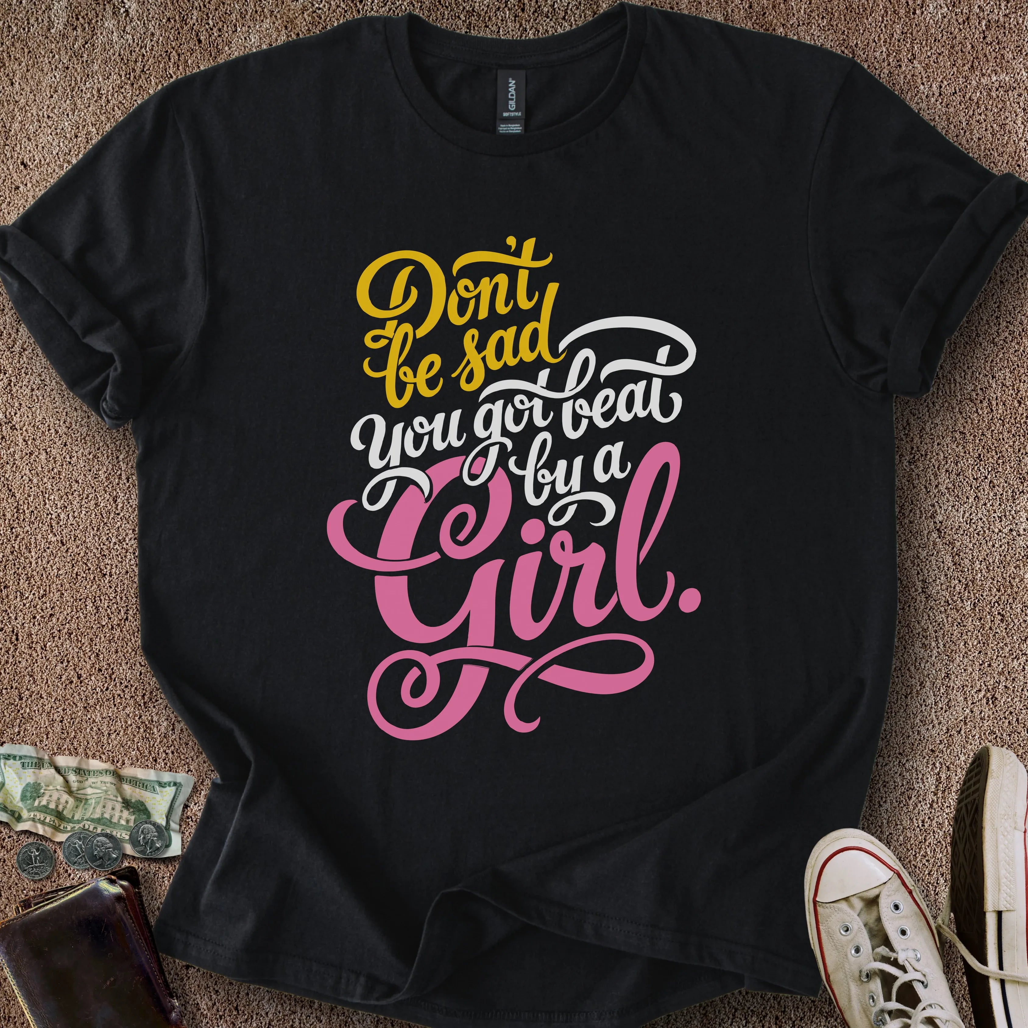 Printify T-Shirt Black / S Beat by a Girl T-Shirt