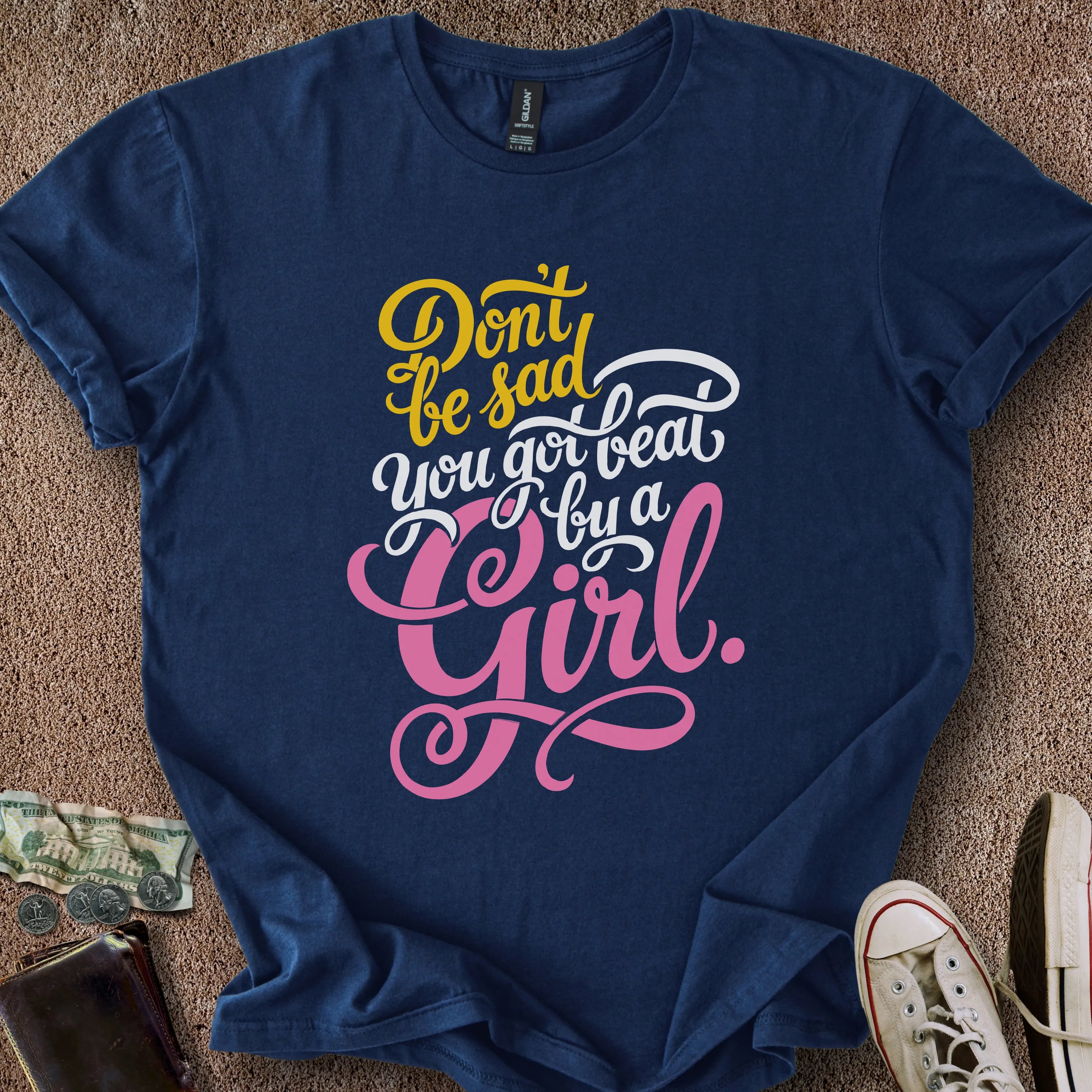 Printify T-Shirt Navy / S Beat by a Girl T-Shirt
