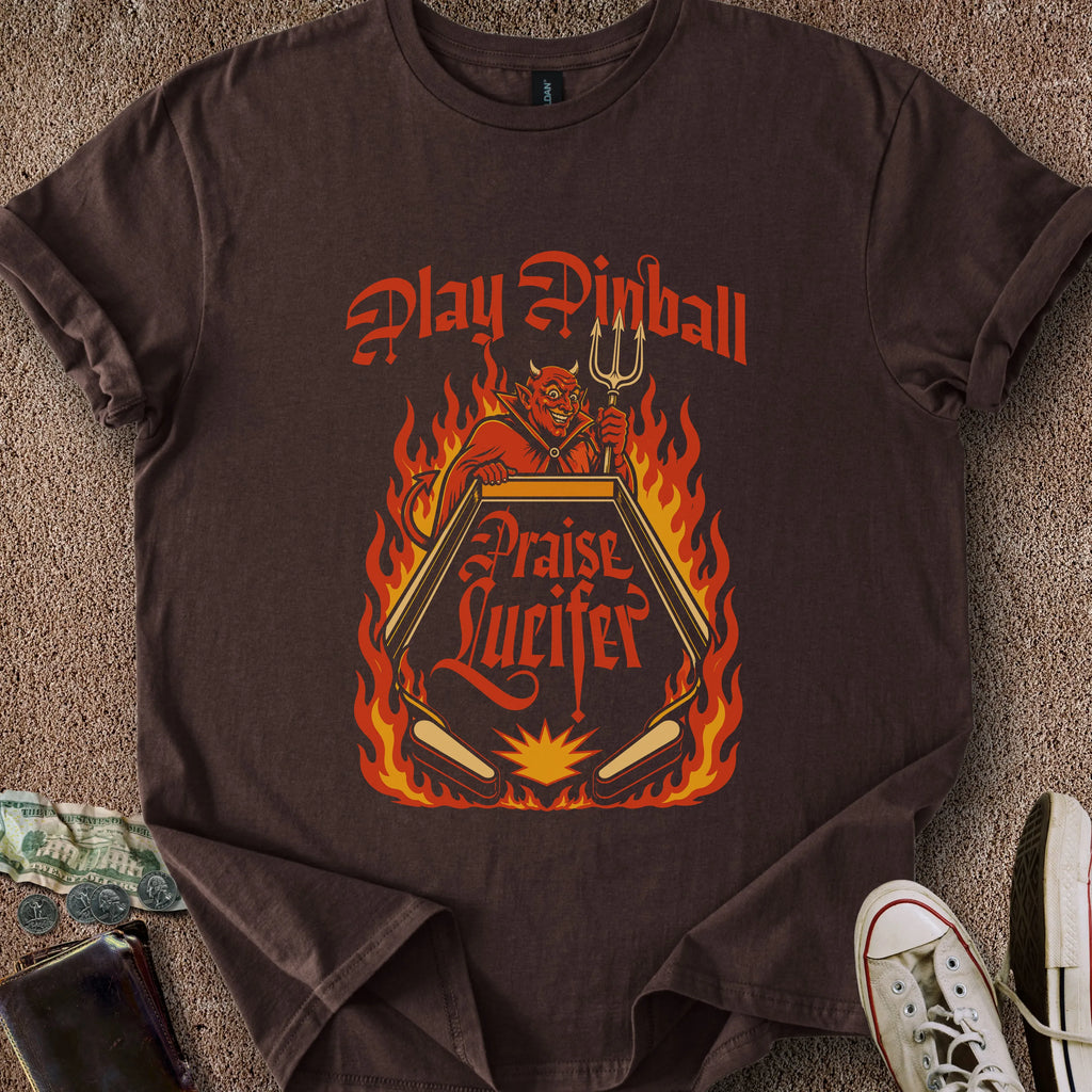 Printify T-Shirt Dark Chocolate / S Praise Lucifer T-Shirt