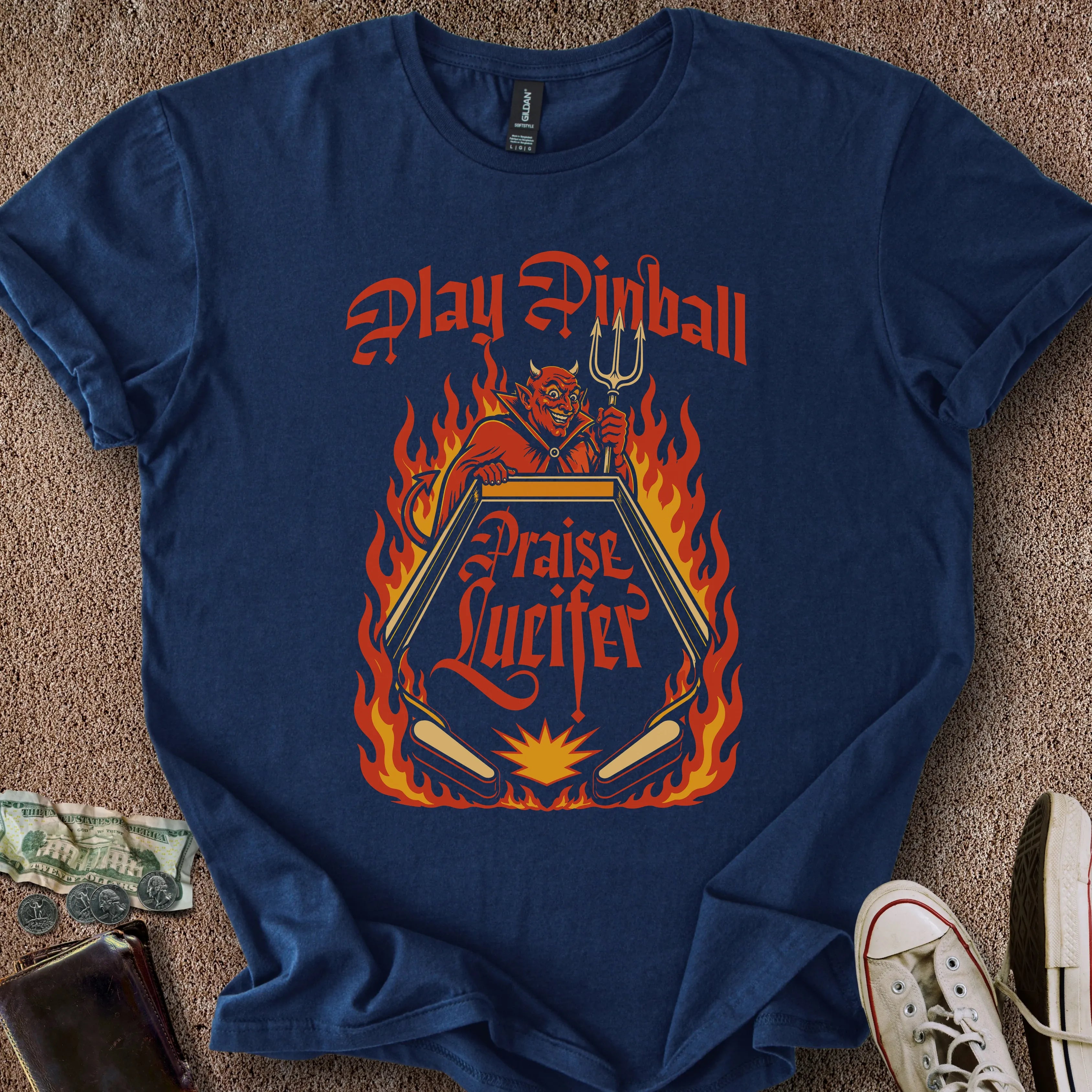 Printify T-Shirt Navy / S Praise Lucifer T-Shirt