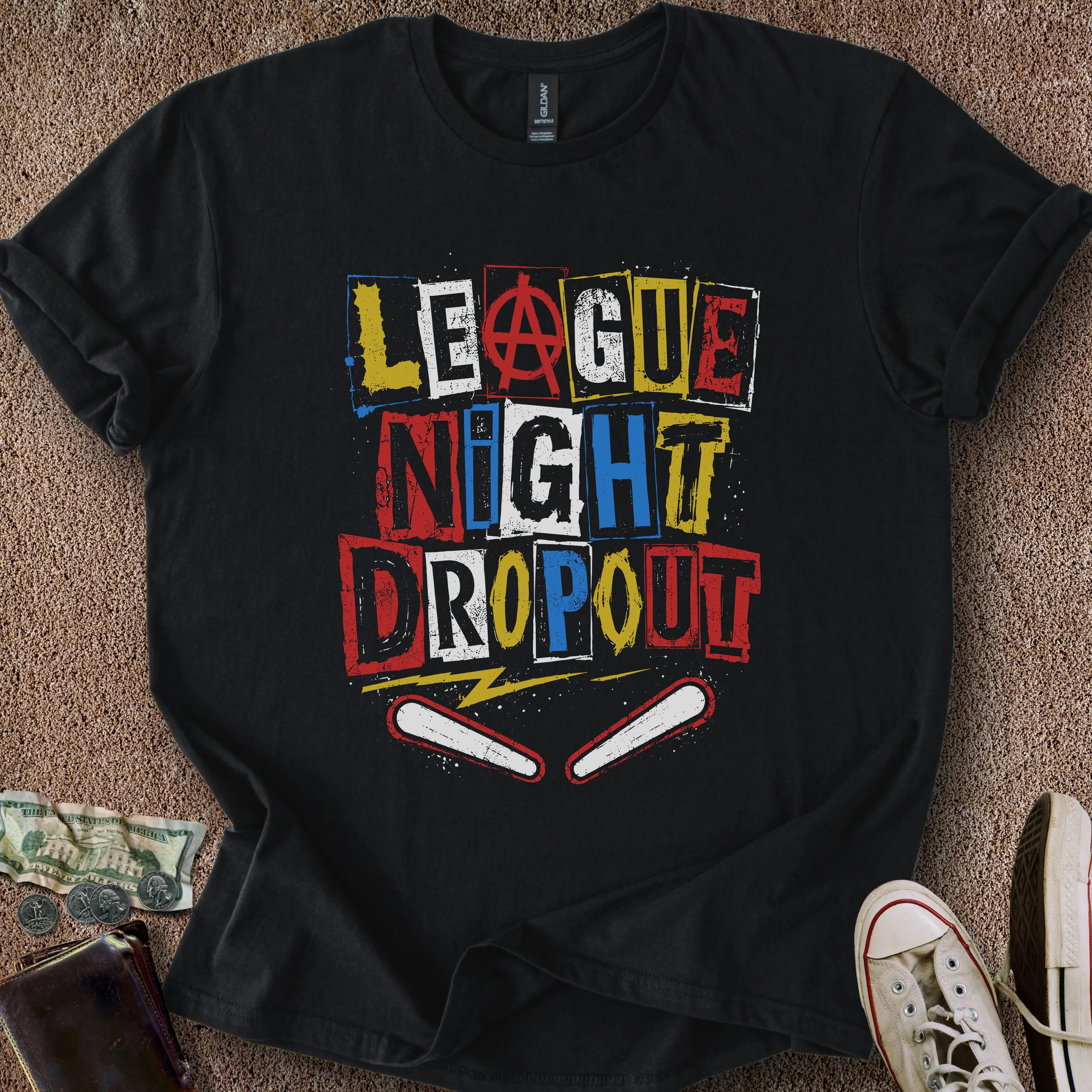 Printify T-Shirt Black / S League Night Dropout T-Shirt