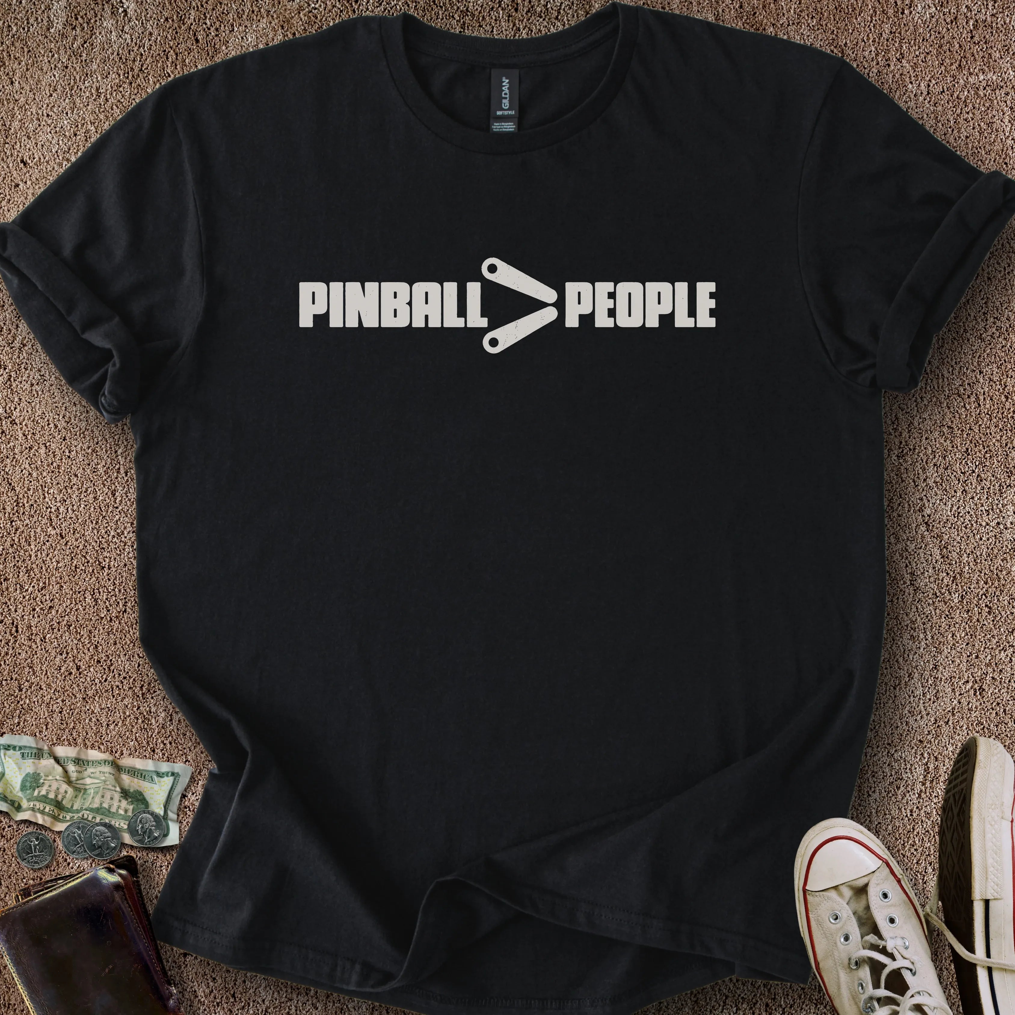 Printify T-Shirt Black / S Pinball > People T-Shirt