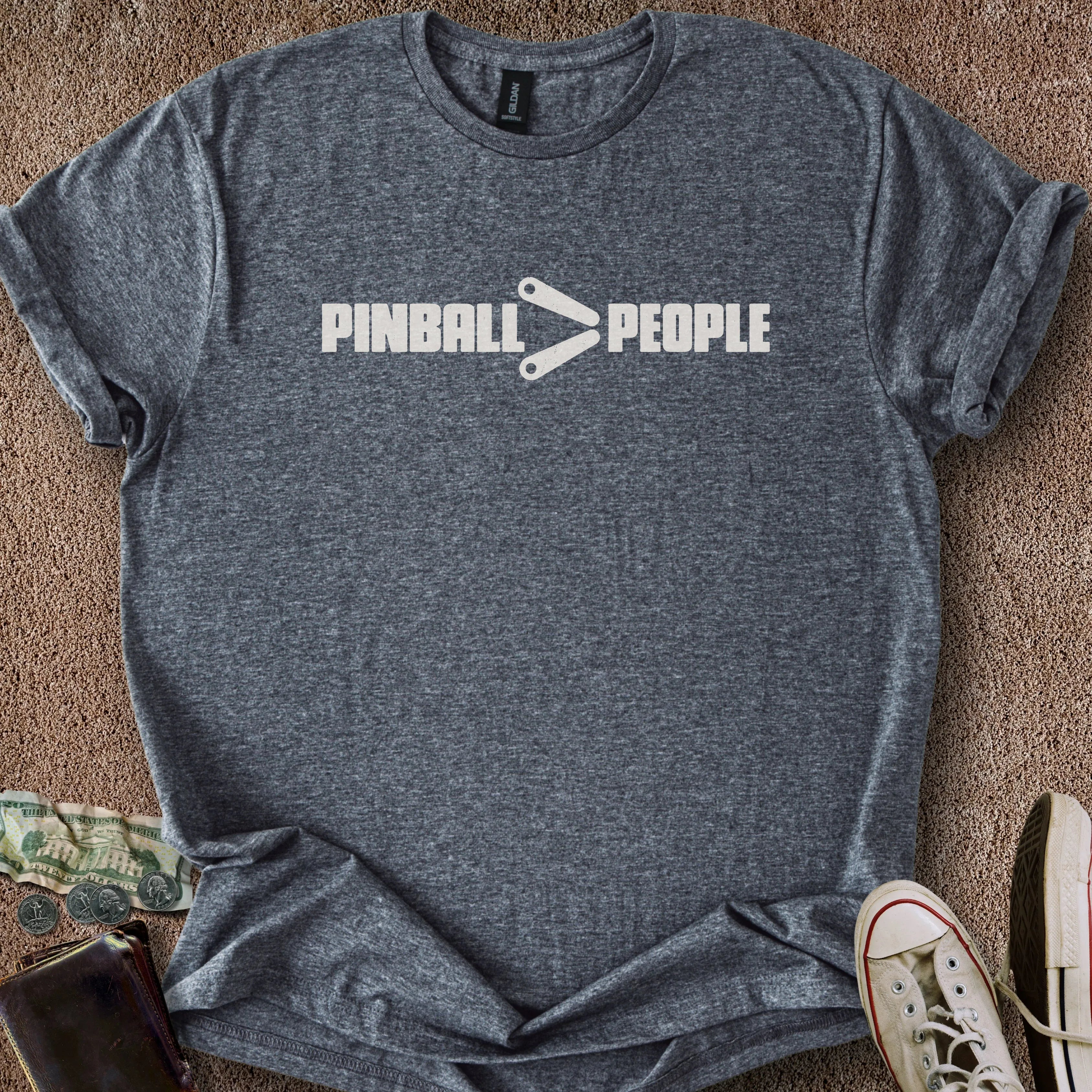 Printify T-Shirt Dark Heather / S Pinball > People T-Shirt
