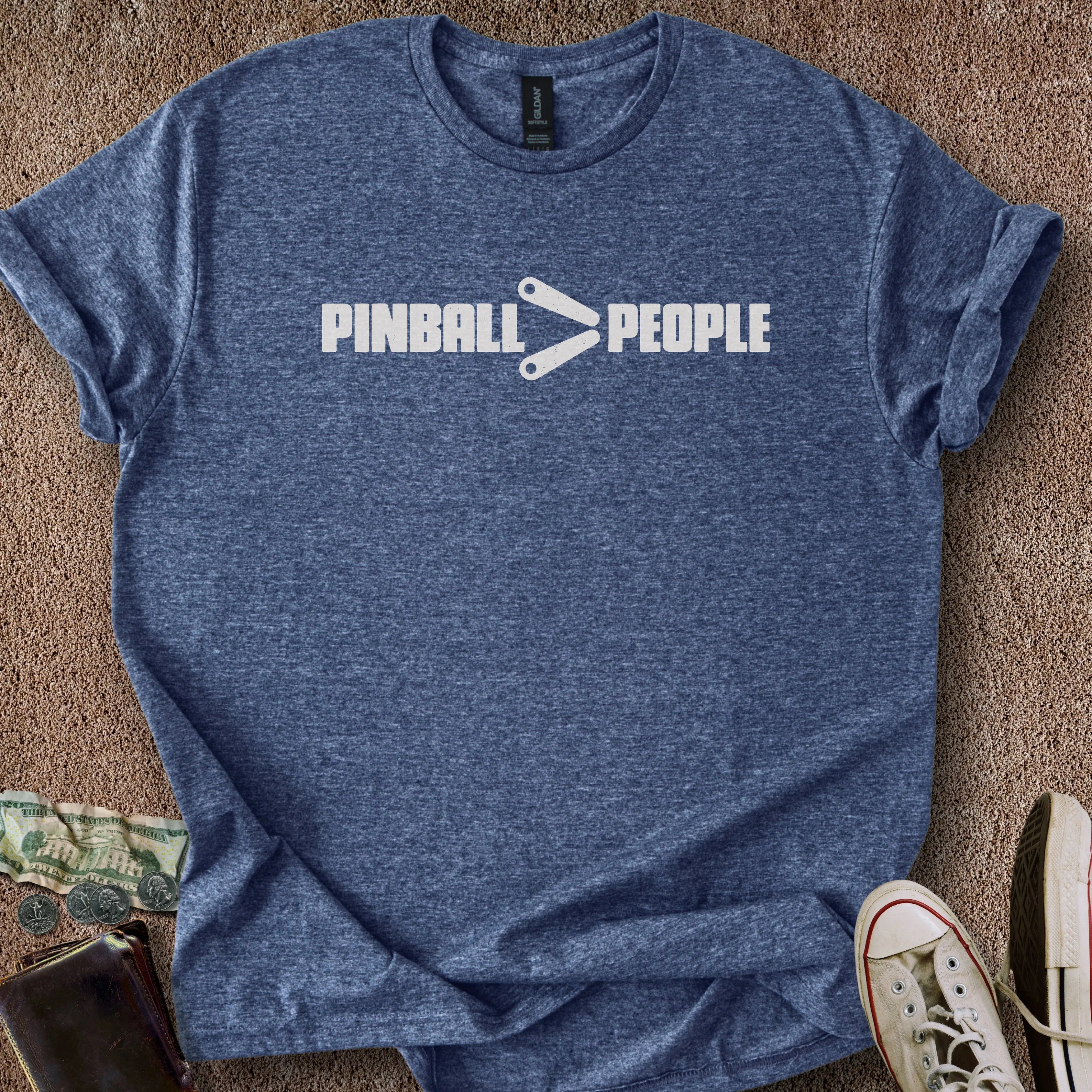 Printify T-Shirt Heather Navy / S Pinball > People T-Shirt