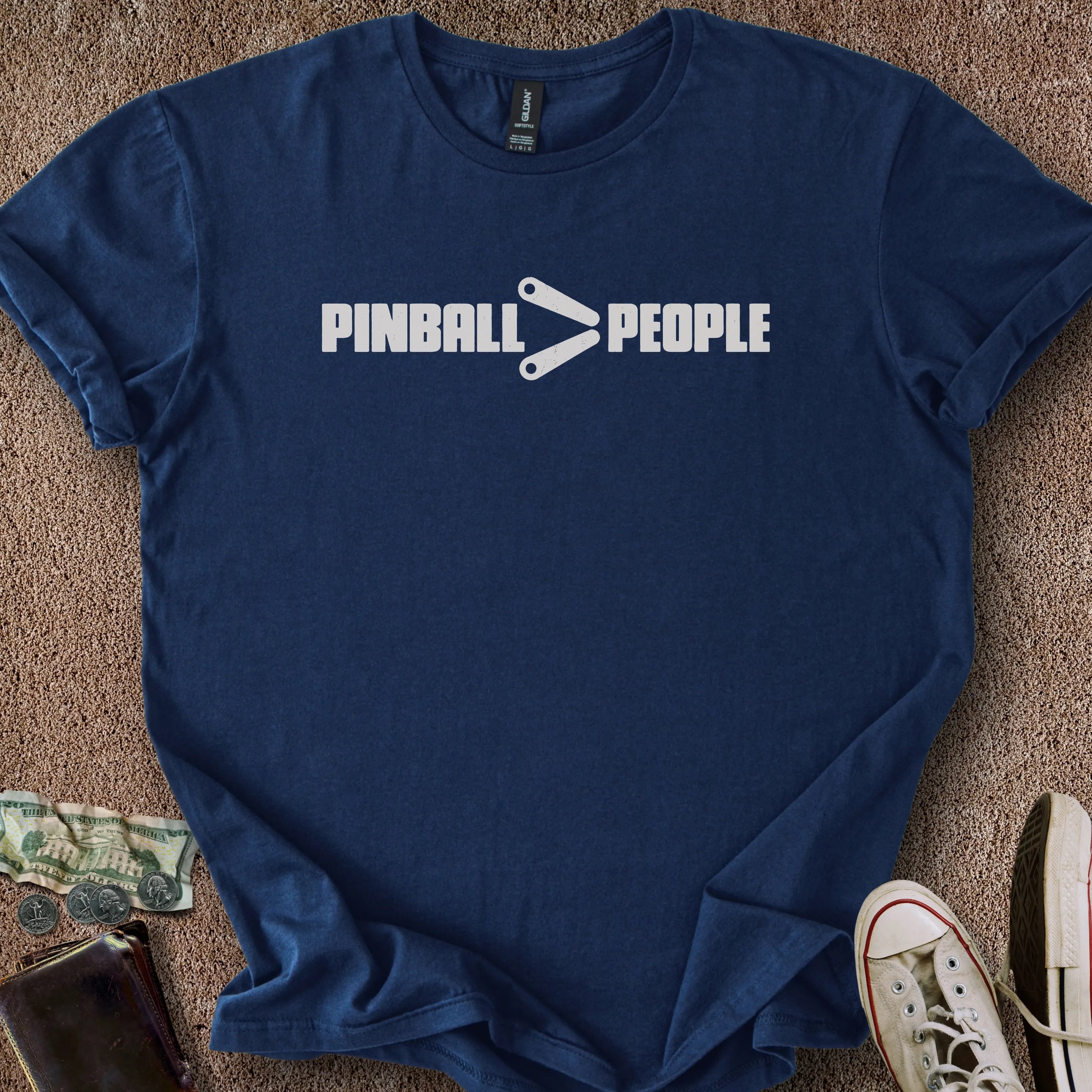 Printify T-Shirt Navy / S Pinball > People T-Shirt