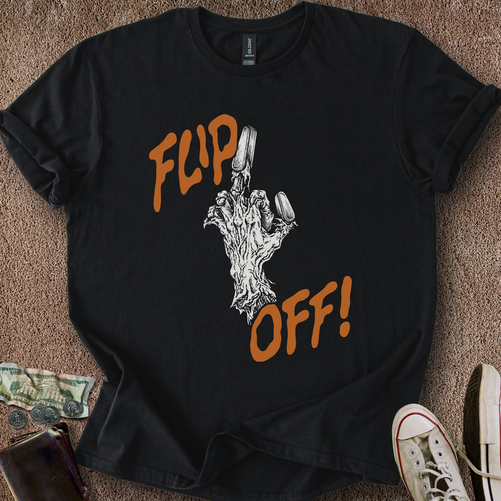 Printify T-Shirt Black / S Flip Off T-Shirt