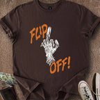 Printify T-Shirt Dark Chocolate / S Flip Off T-Shirt