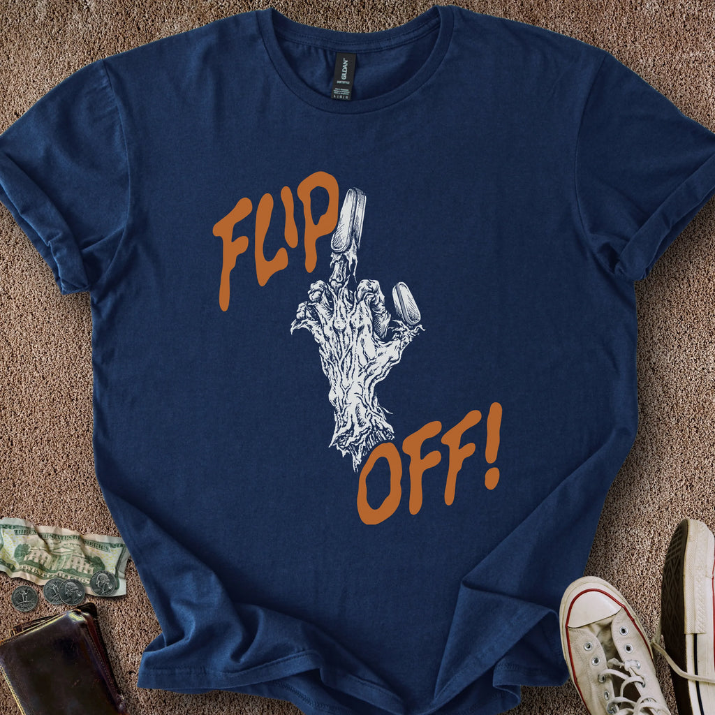 Printify T-Shirt Navy / S Flip Off T-Shirt
