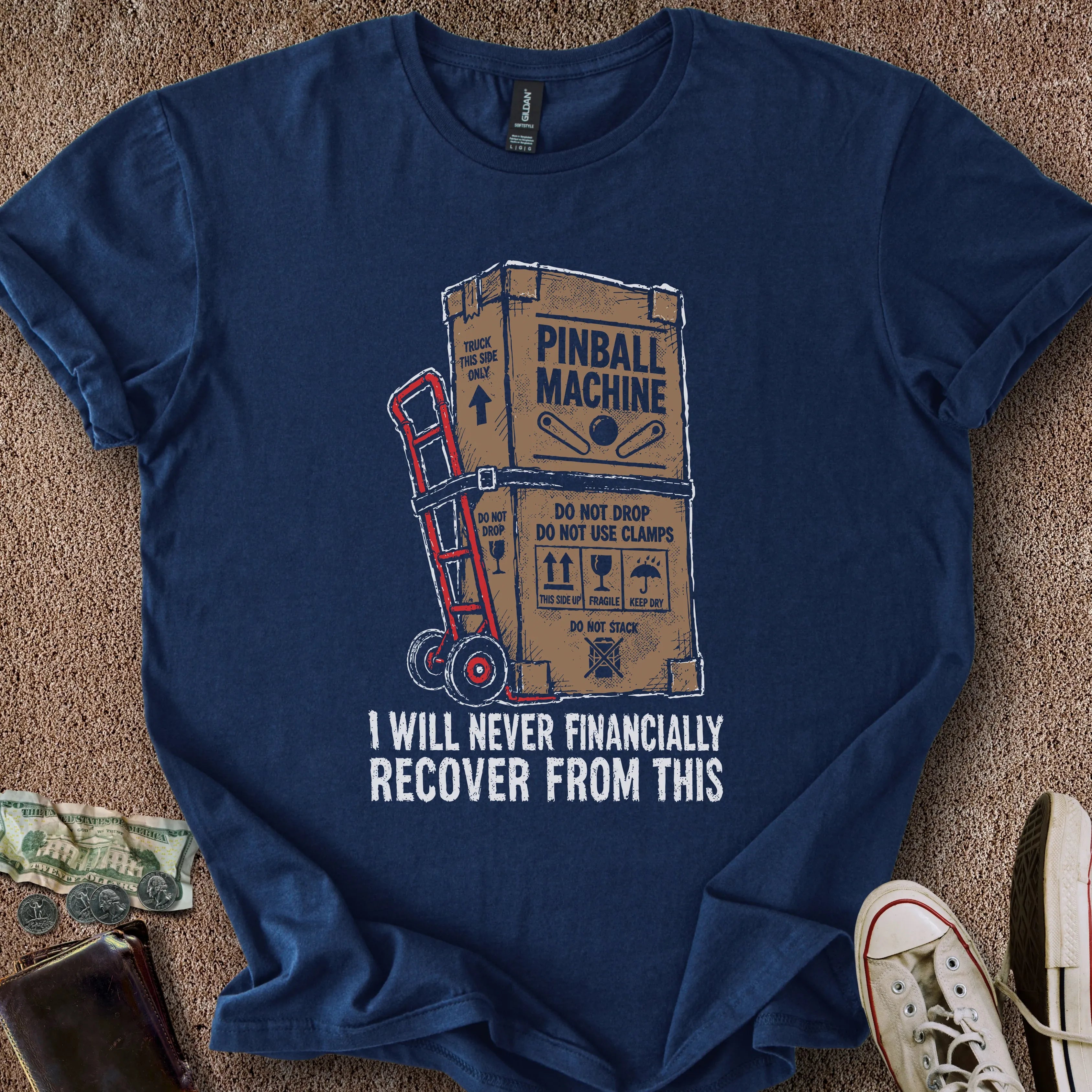 Printify T-Shirt Navy / S Never Financially Recover T-Shirt