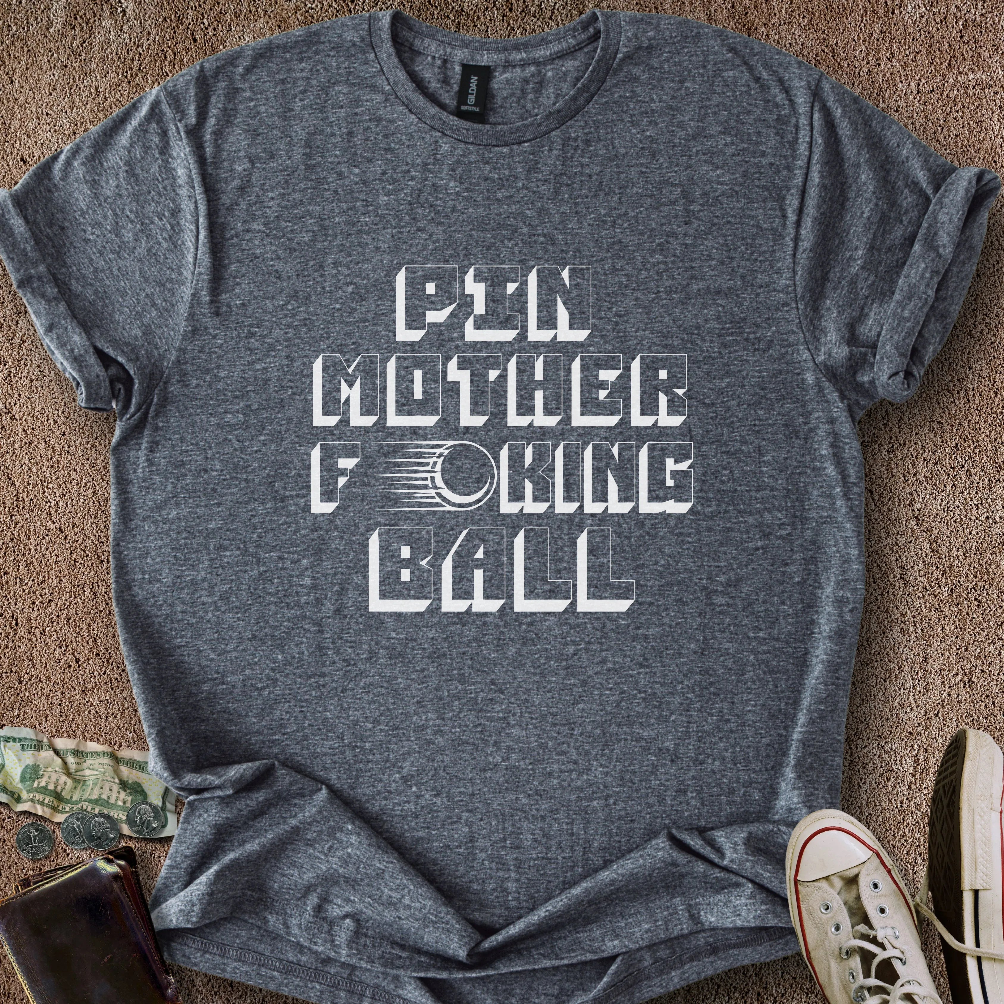 Printify T-Shirt Dark Heather / S PinMotherF***ingBall T-Shirt