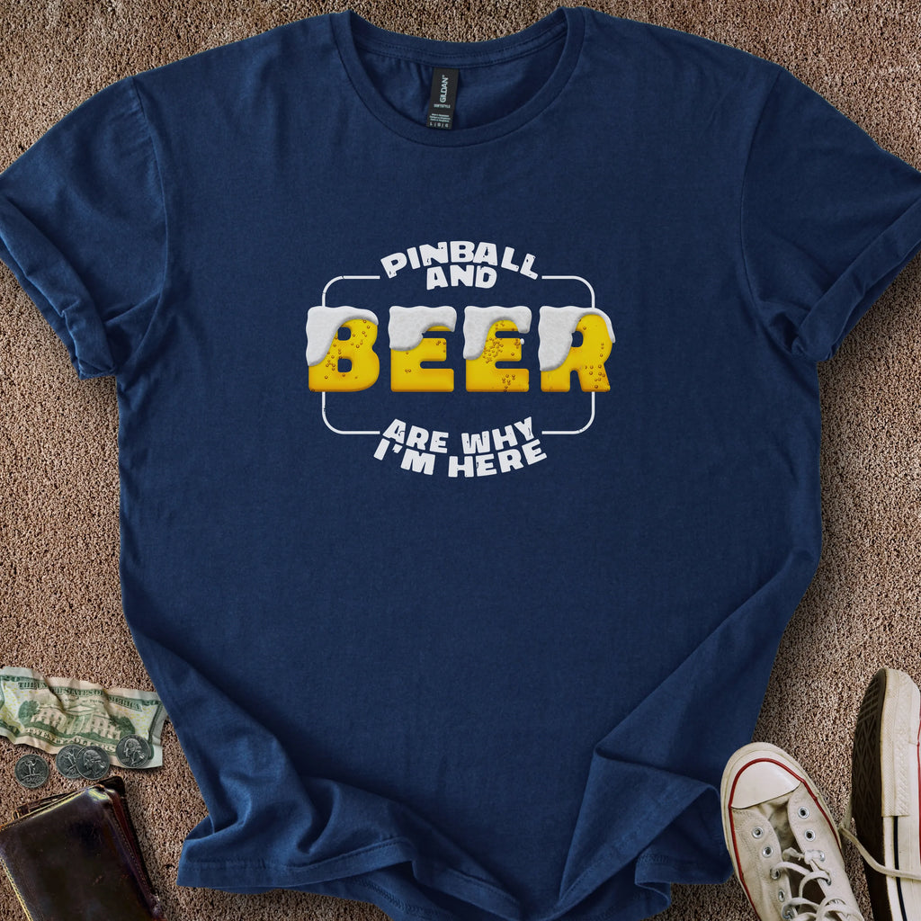Printify T-Shirt Navy / S Pinball & Beer T-Shirt