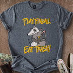 Printify T-Shirt Dark Heather / S Play Pinball Eat Trash T-Shirt