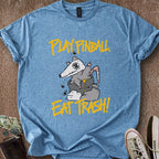Printify T-Shirt Heather Indigo / S Play Pinball Eat Trash T-Shirt