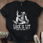 Printify T-Shirt Black / S Lock is Lit & So Am I T-Shirt