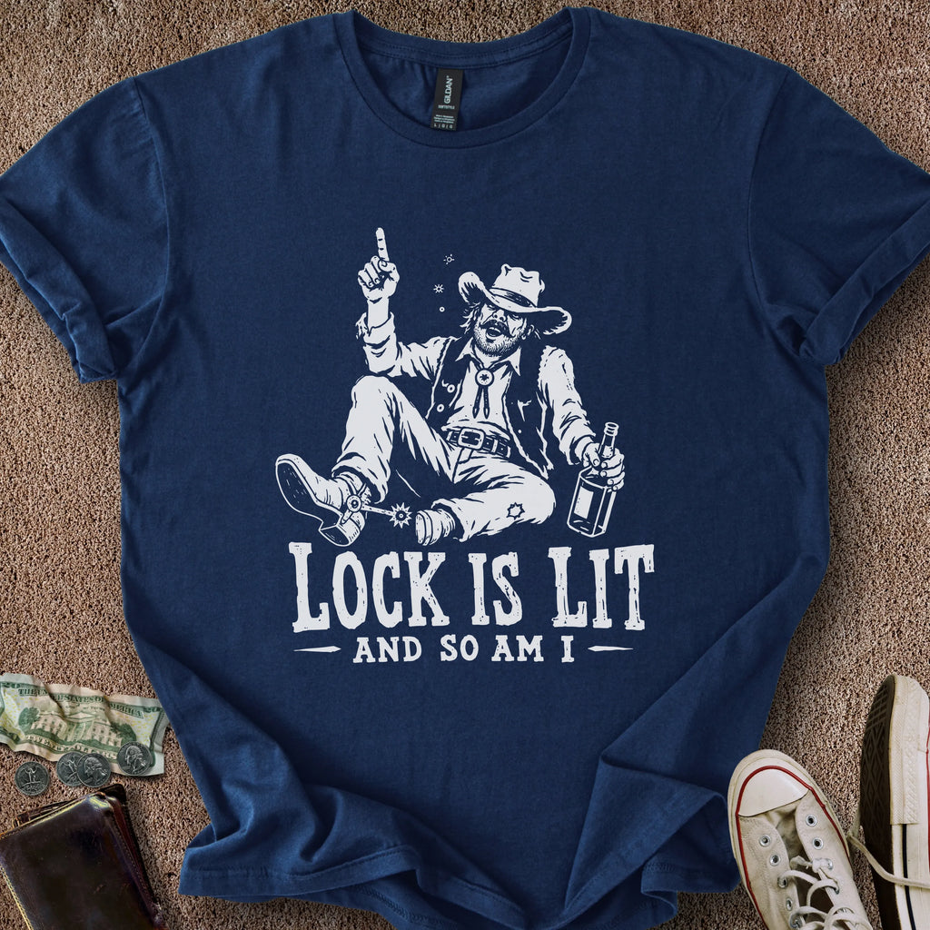 Printify T-Shirt Navy / S Lock is Lit & So Am I T-Shirt