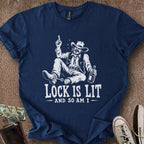 Printify T-Shirt Navy / S Lock is Lit & So Am I T-Shirt
