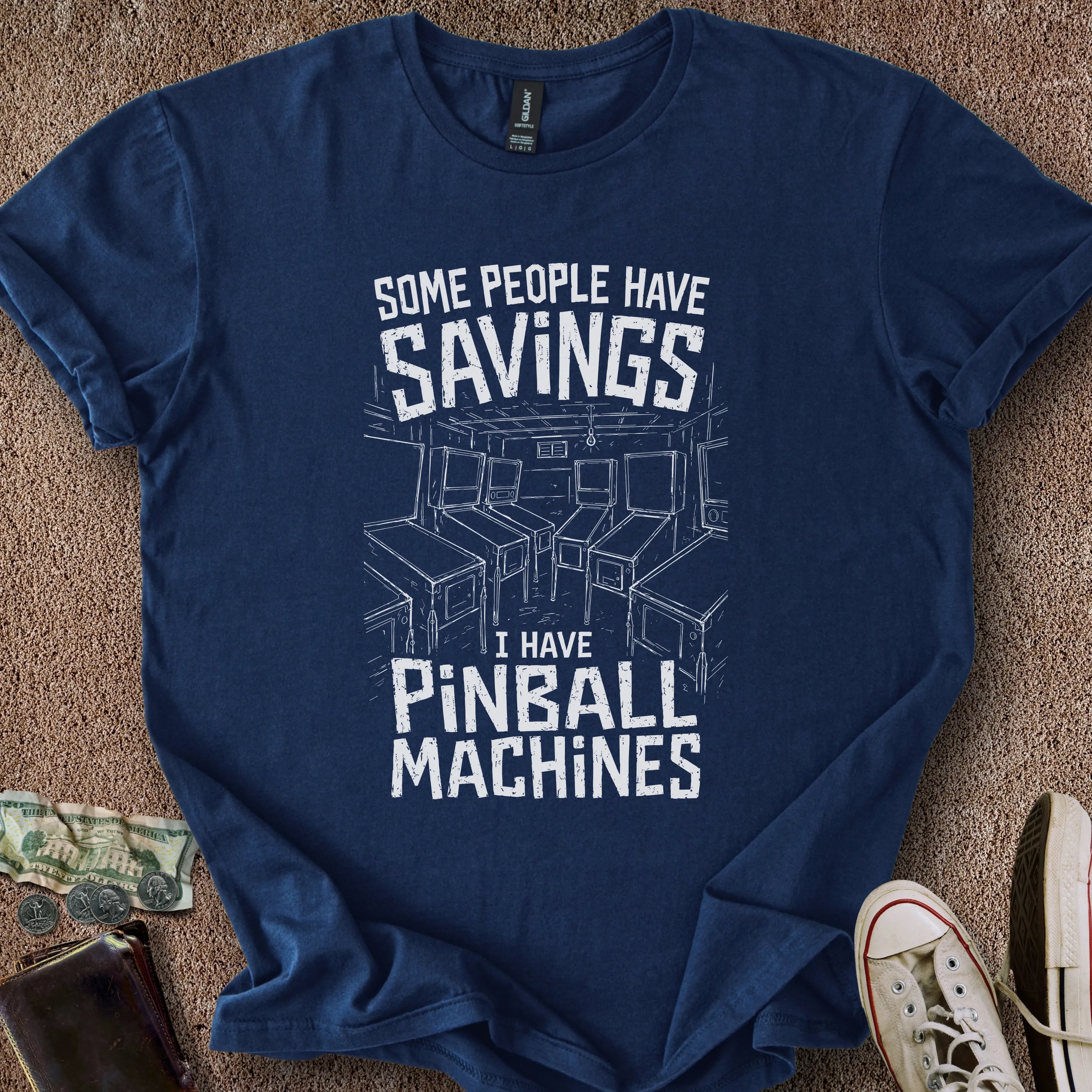 Printify T-Shirt Navy / S Pinball Savings T-Shirt