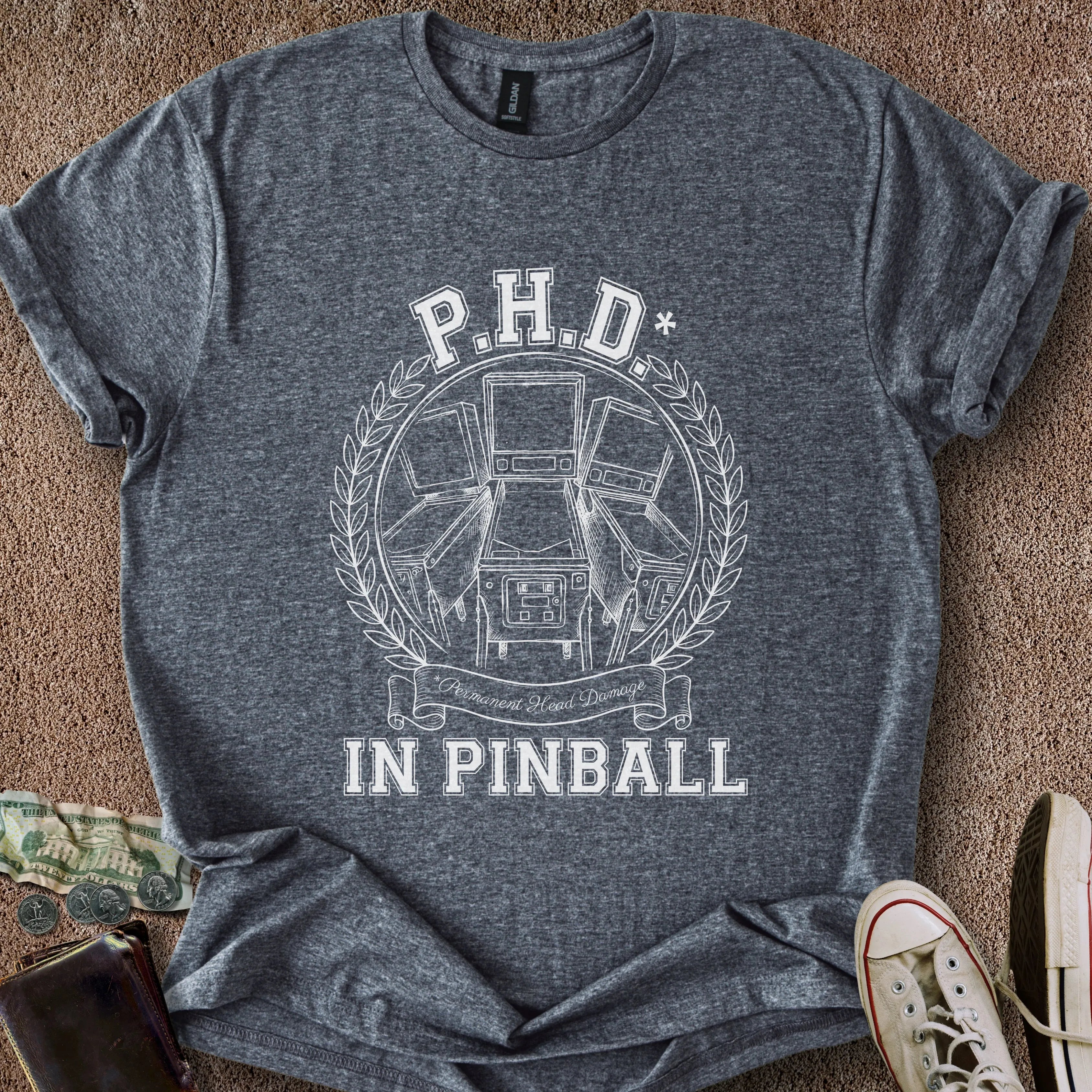 Printify T-Shirt Dark Heather / S PHD* In Pinball T-Shirt