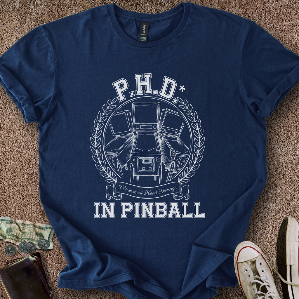 Printify T-Shirt Navy / S PHD* In Pinball T-Shirt