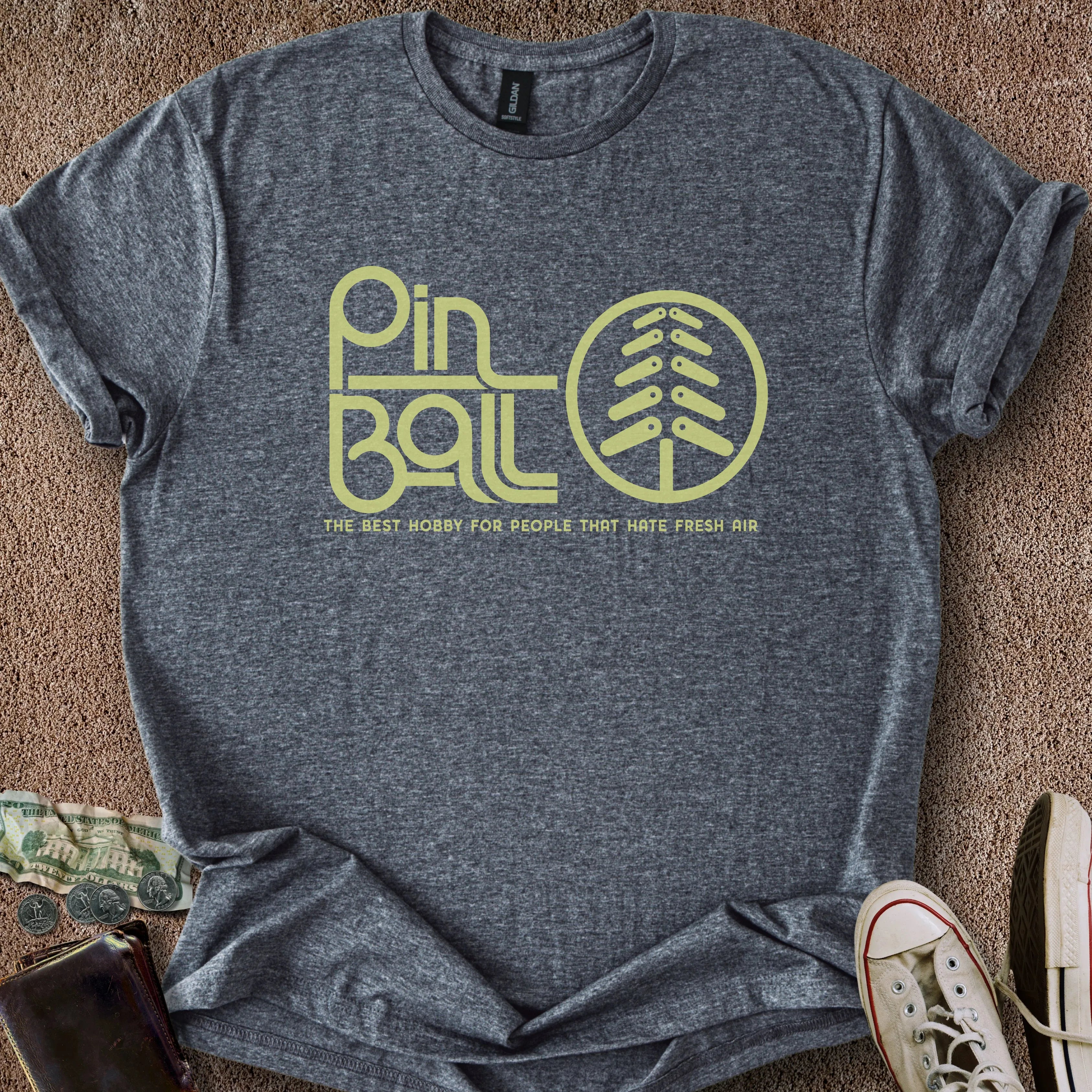Printify T-Shirt Dark Heather / S Pinball Fresh Air T-Shirt