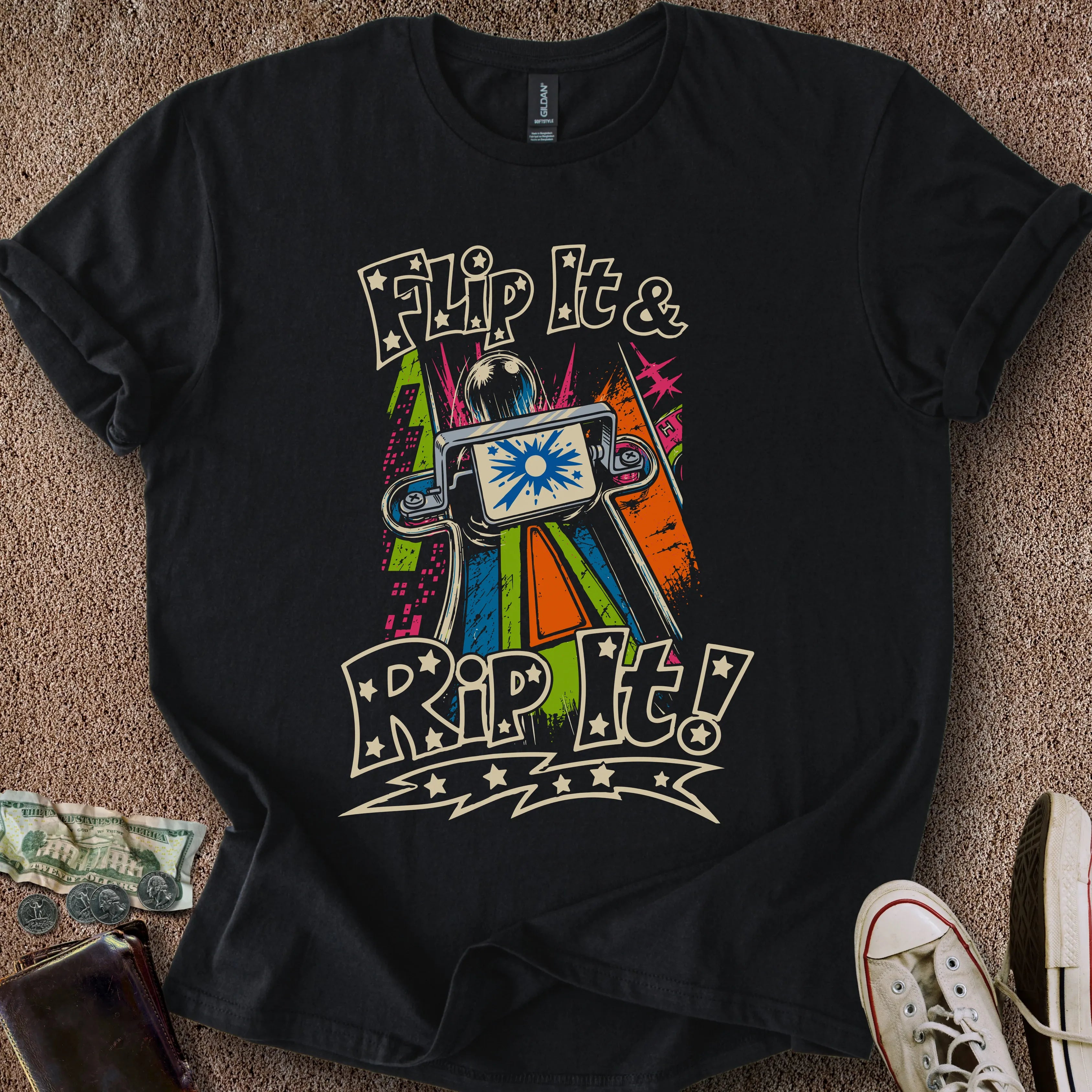 Printify T-Shirt Black / S 0183_flip it and rip it 2
