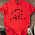 Printify T-Shirt Red / S 0184_spin me right round T-Shirt