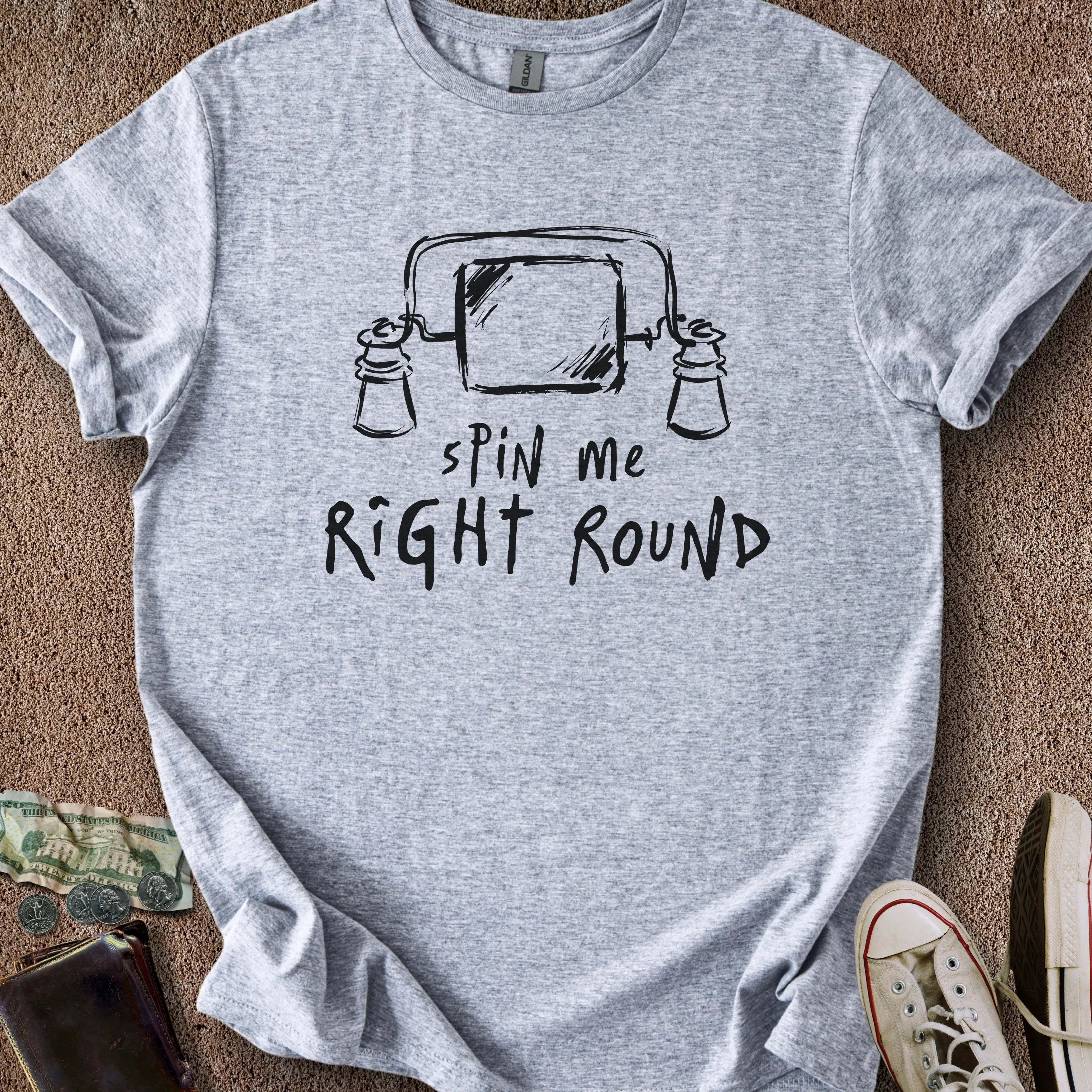 Printify T-Shirt Sport Grey / S 0184_spin me right round T-Shirt