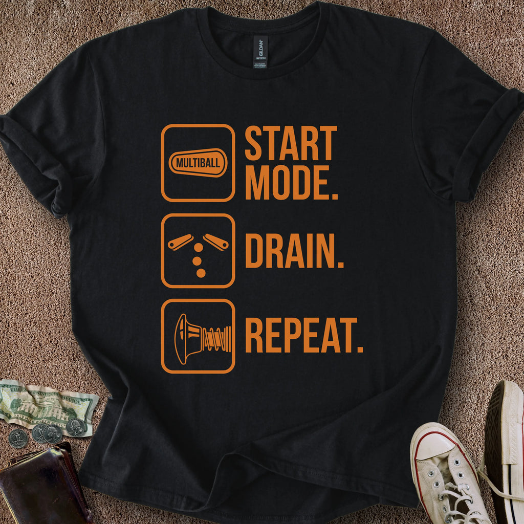 Printify T-Shirt Black / S 0185_start drain repeat T-Shirt