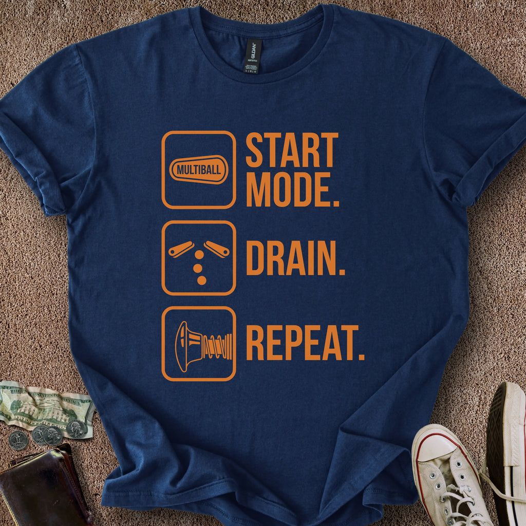 Printify T-Shirt Navy / S 0185_start drain repeat T-Shirt