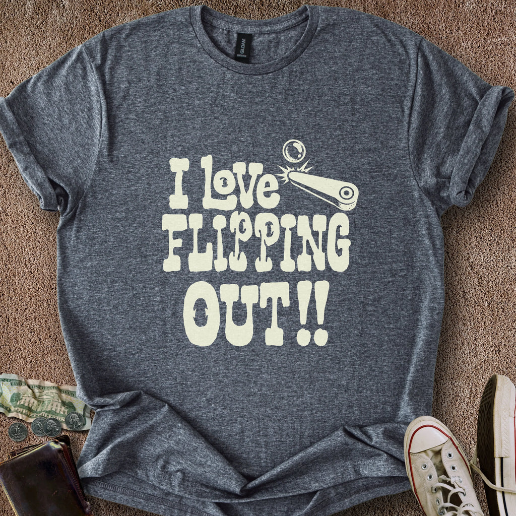 Printify T-Shirt Dark Heather / S 0187_i love flipping out T-Shirt