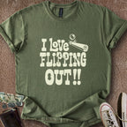Printify T-Shirt Military Green / S 0187_i love flipping out T-Shirt