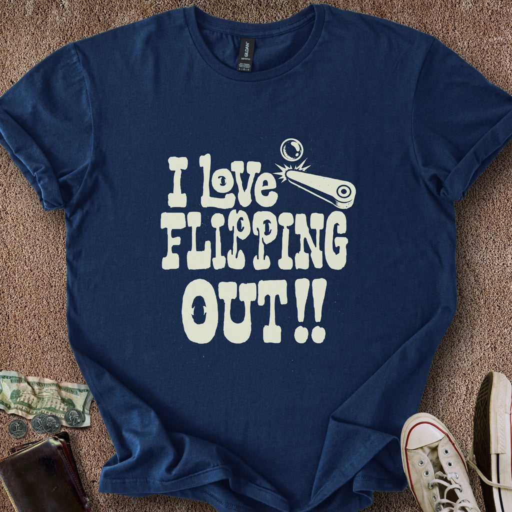 Printify T-Shirt Navy / S 0187_i love flipping out T-Shirt