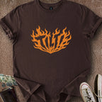 Printify T-Shirt Dark Chocolate / S 0189_tilt fire T-Shirt
