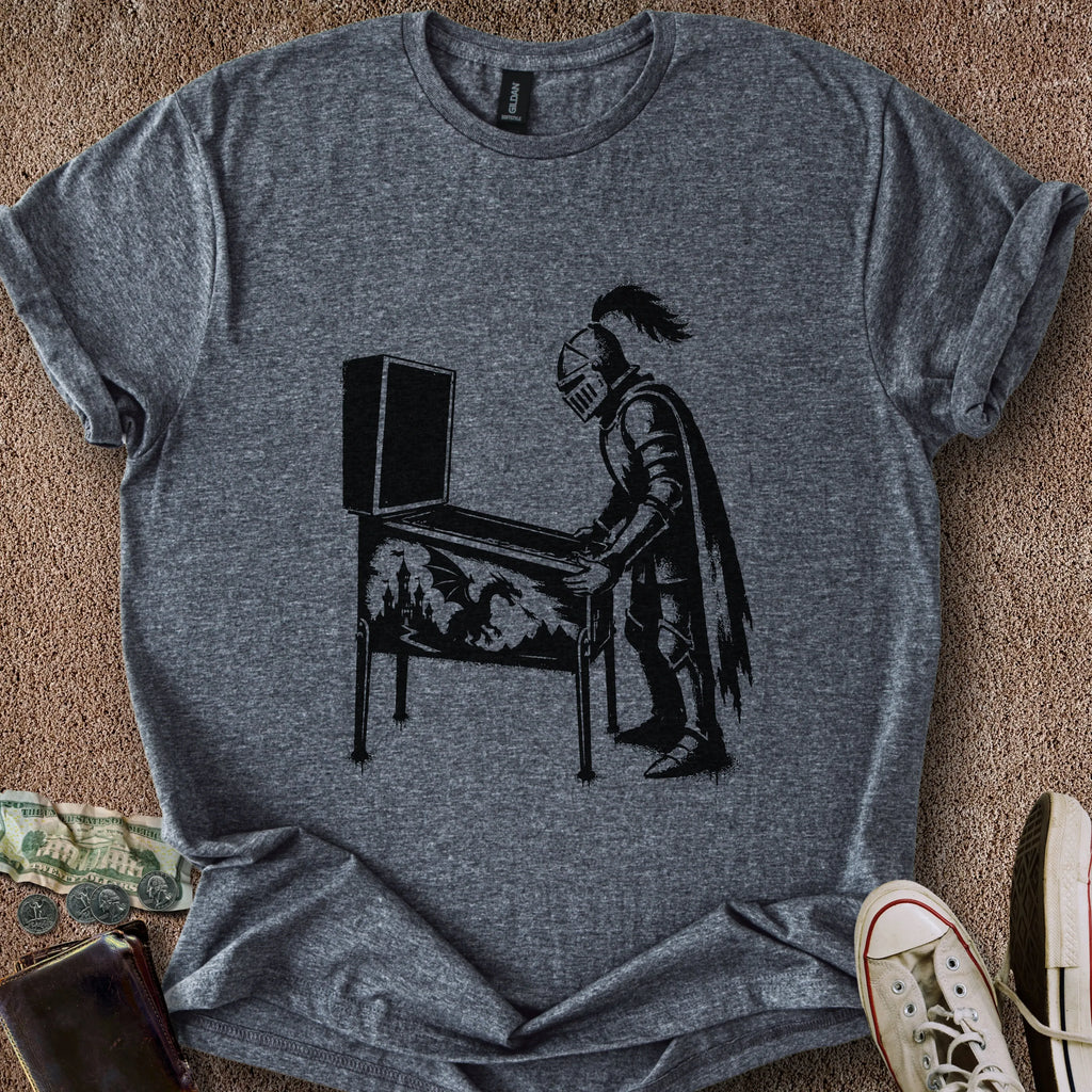Printify T-Shirt Dark Heather / S 0191_knight playing pinball T-Shirt