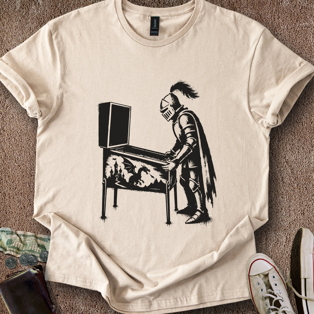 Printify T-Shirt Sand / S 0191_knight playing pinball T-Shirt