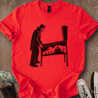 Printify T-Shirt Red / S 0192_dracula playing pinball T-Shirt