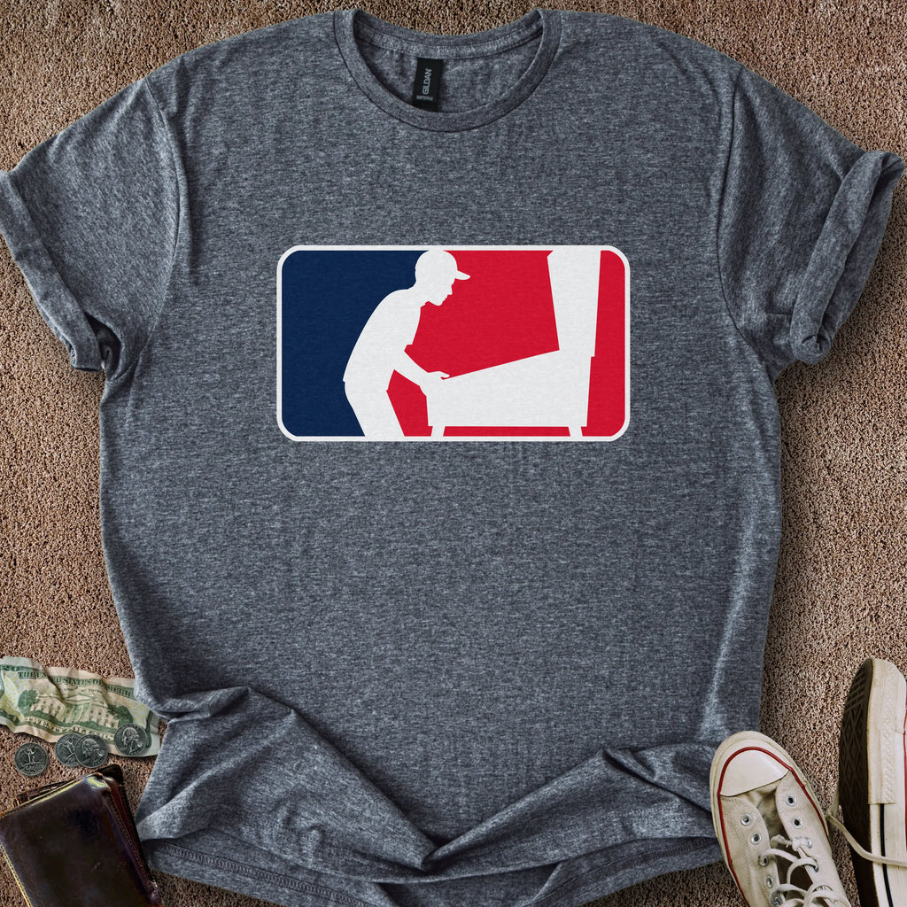 Printify T-Shirt Dark Heather / S 0193_pinball sport logo T-Shirt