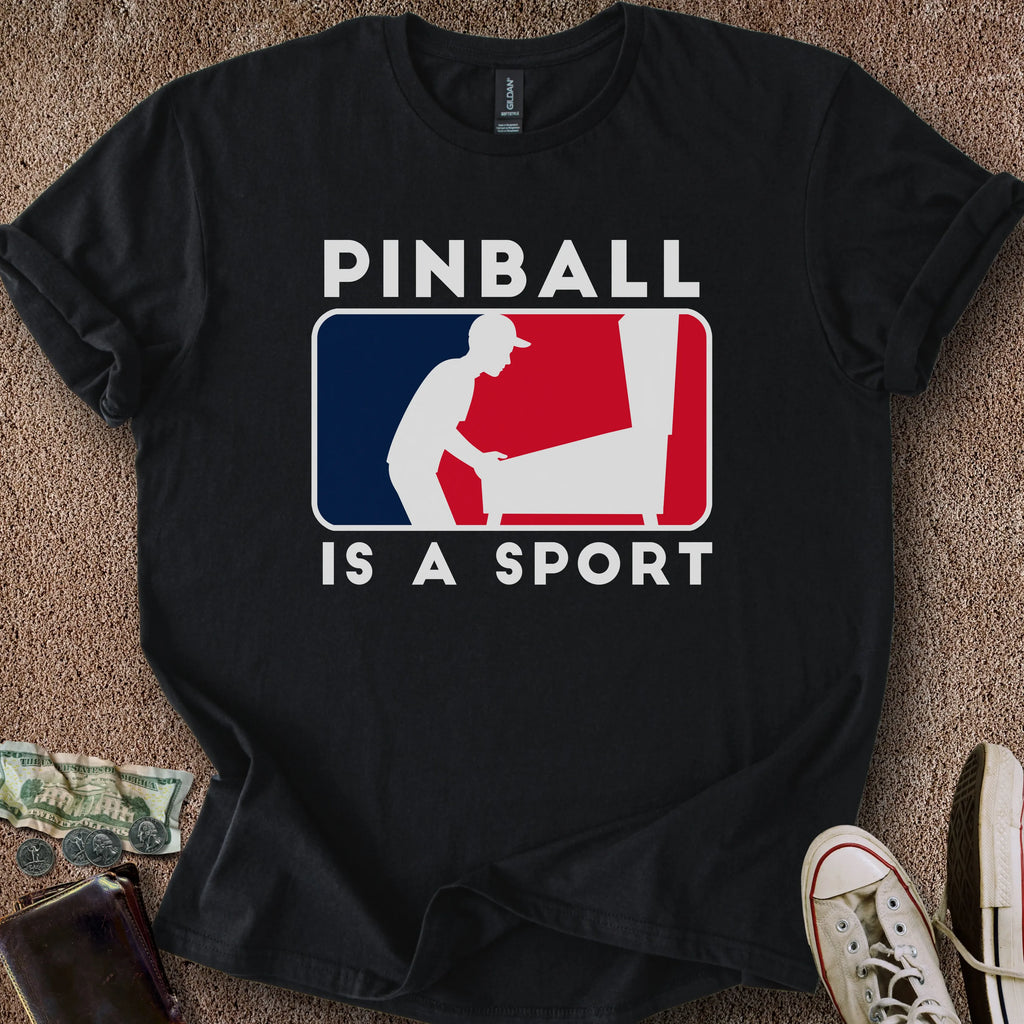 Printify T-Shirt Black / S 0194_pinball is a sport T-Shirt