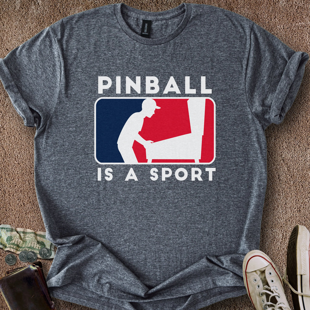 Printify T-Shirt Dark Heather / S 0194_pinball is a sport T-Shirt