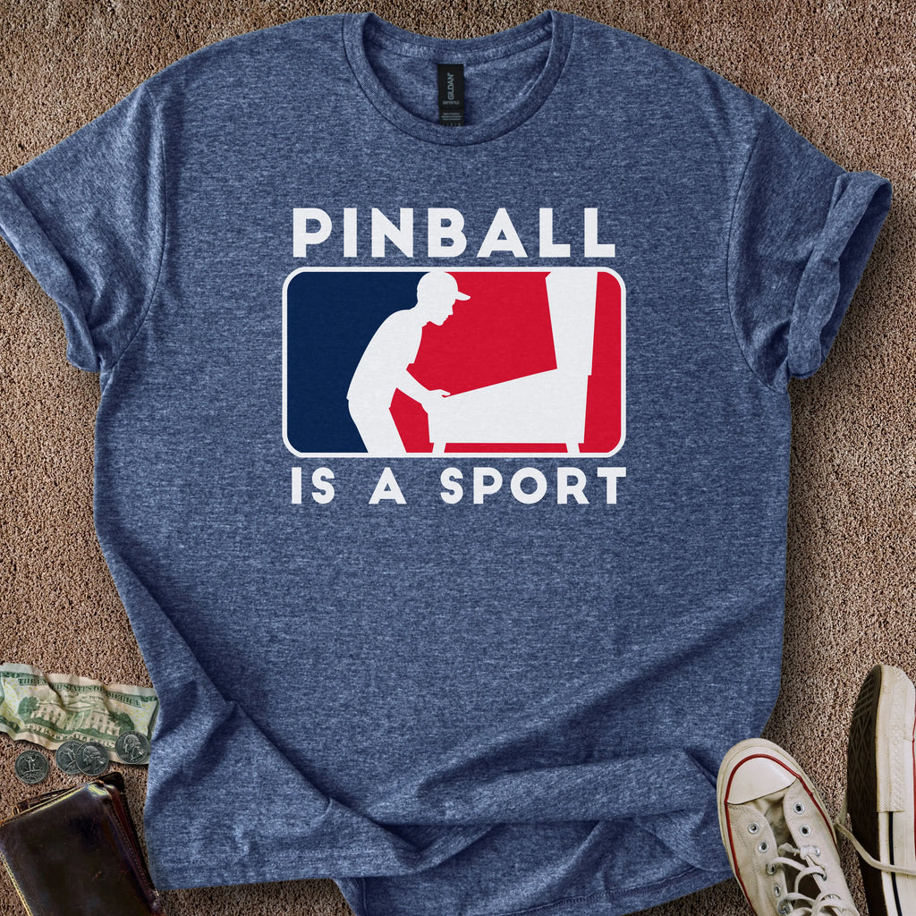 Printify T-Shirt Heather Navy / S 0194_pinball is a sport T-Shirt