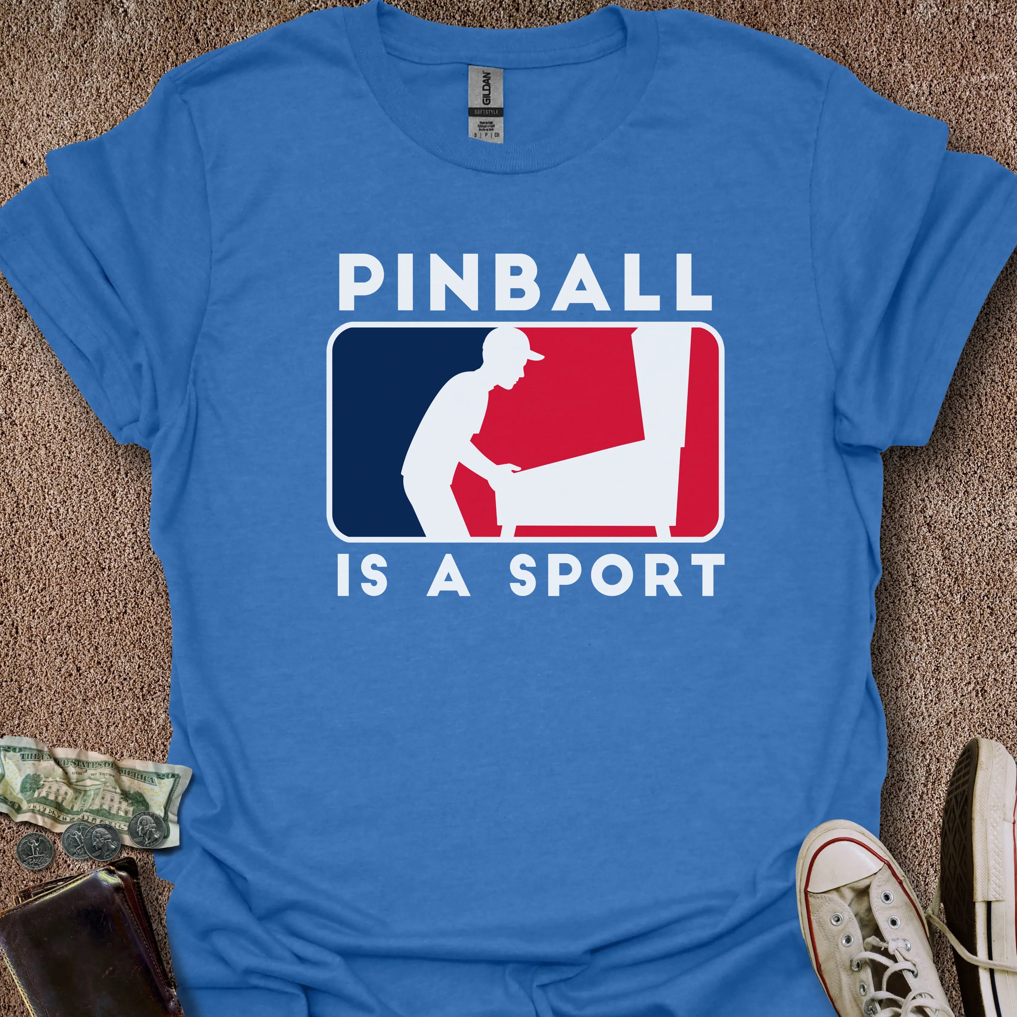 Printify T-Shirt Heather Royal / S 0194_pinball is a sport T-Shirt