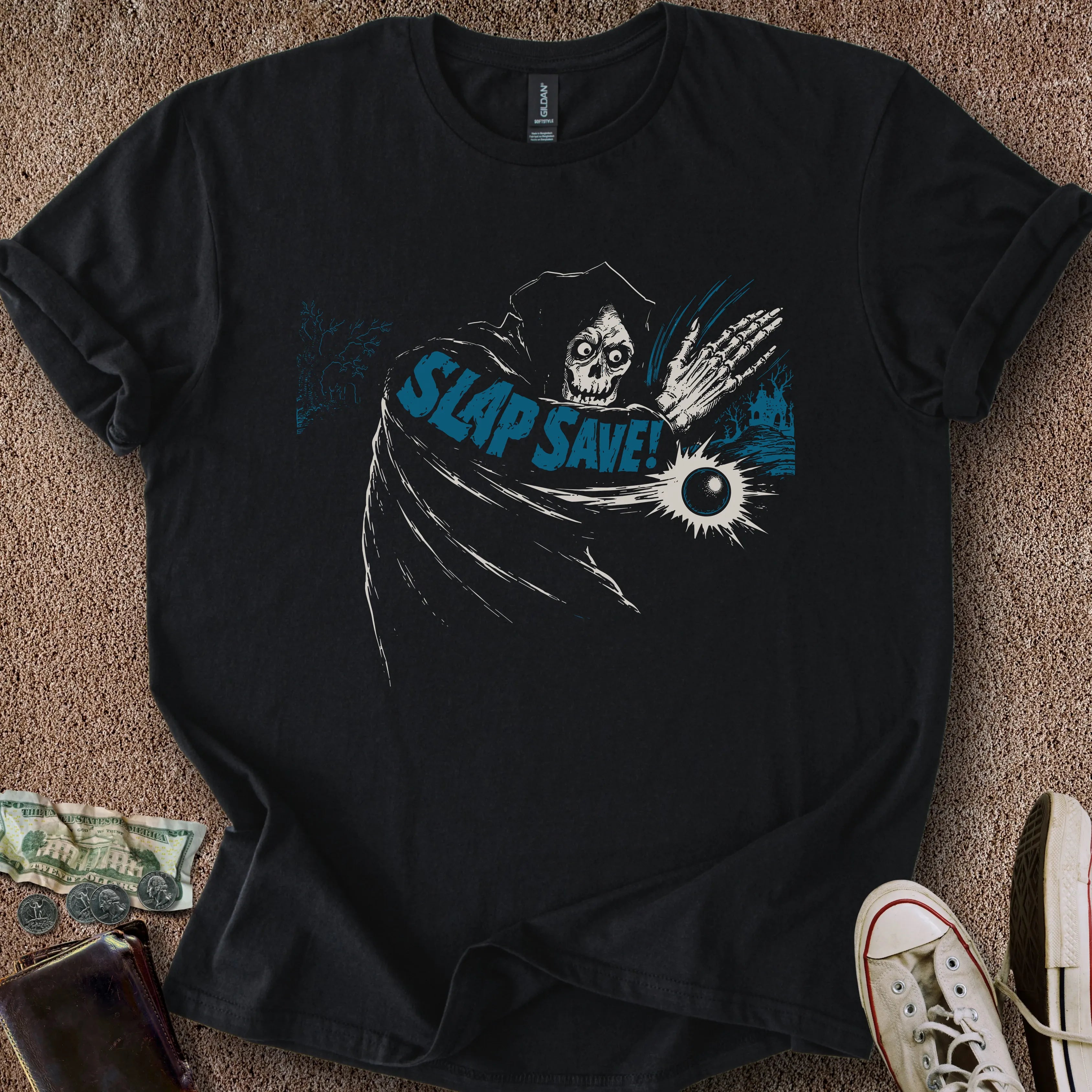 Printify T-Shirt Black / S 0195_slap save T-Shirt
