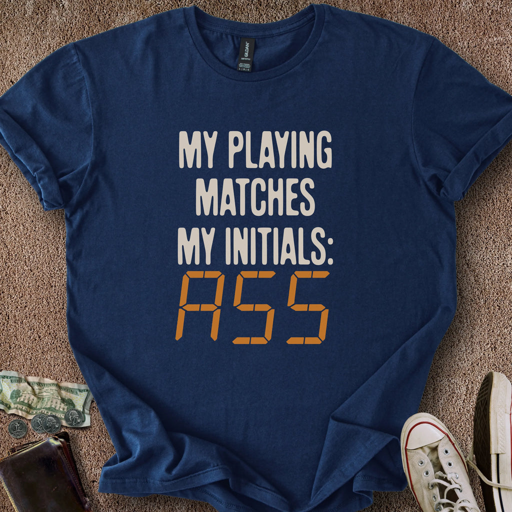 Printify T-Shirt Navy / S 0196_playing matches initals ass T-Shirt