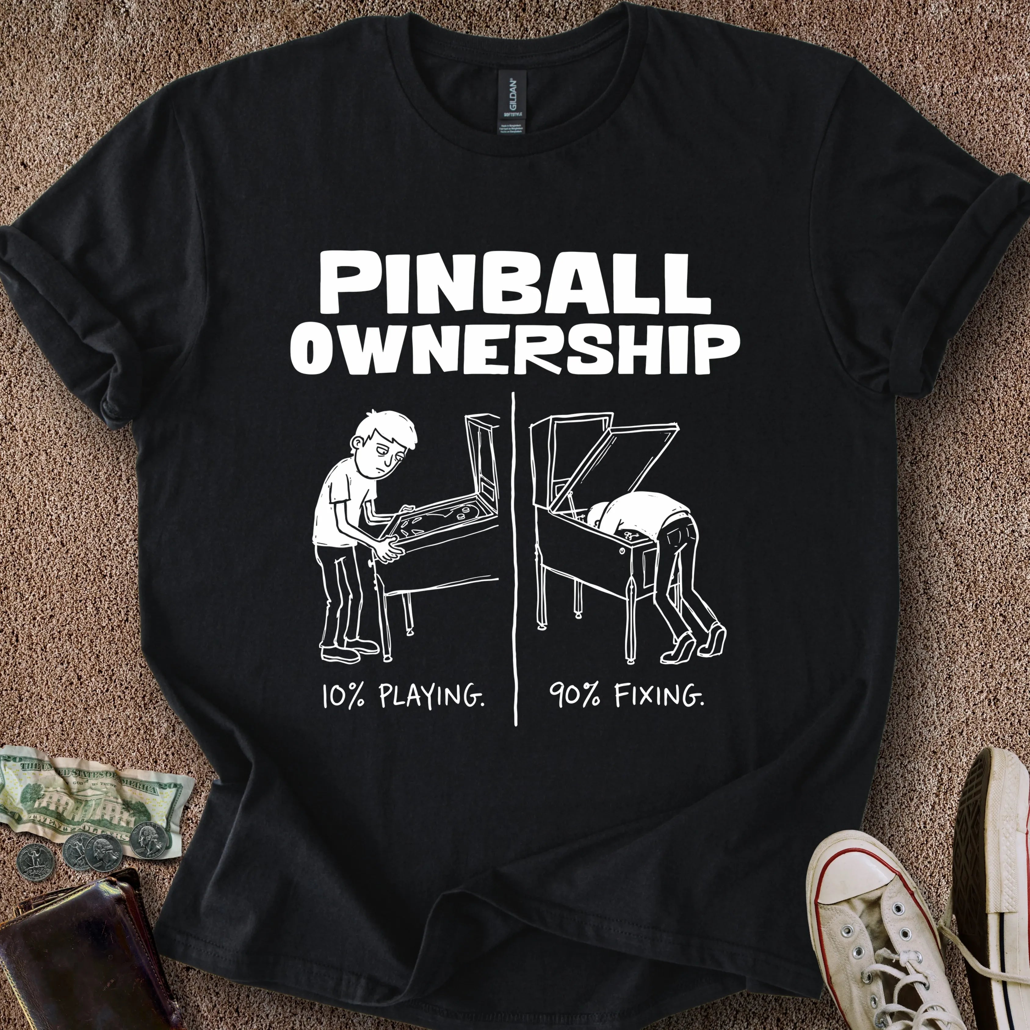 Printify T-Shirt Black / S 10% Playing 90% Fixing T-Shirt