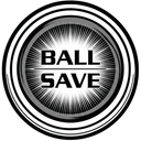 Circular logo with 'BALL SAVE' text on a black background