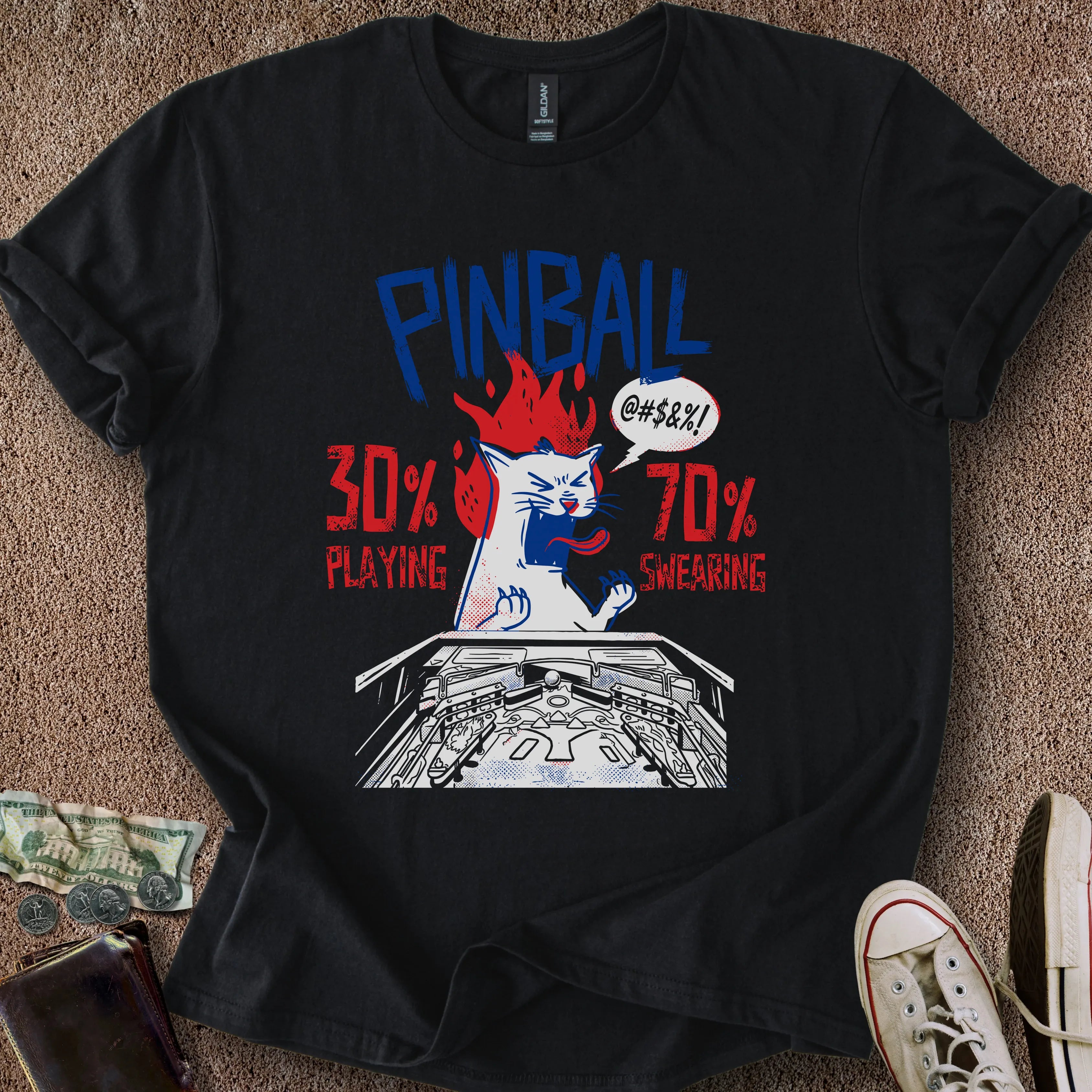 Printify T-Shirt Black / S 30% Playing 70% Swearing T-Shirt