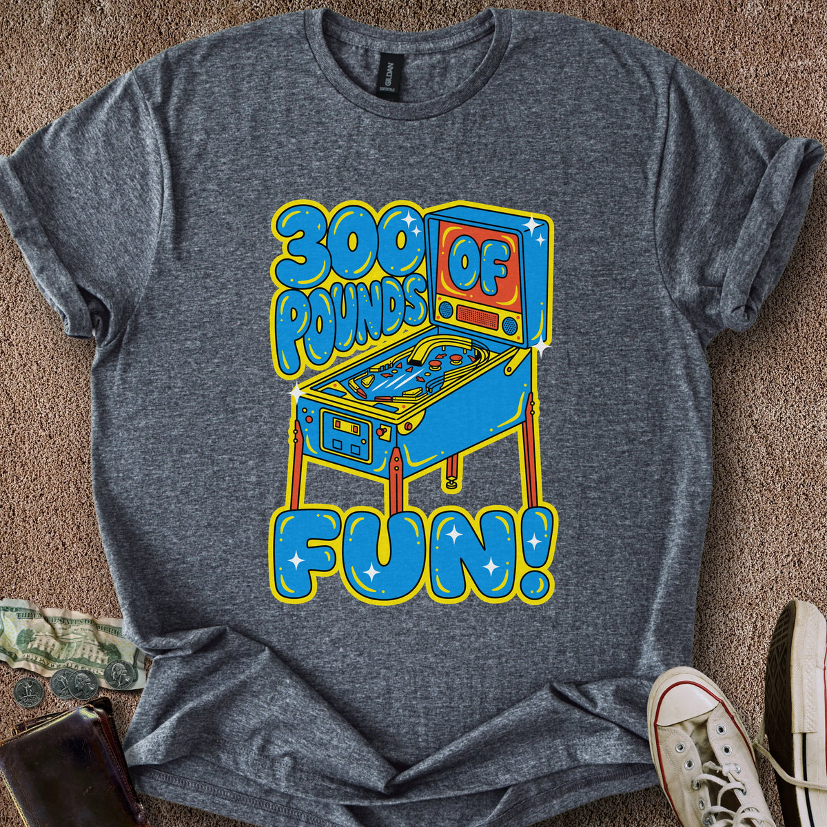 Printify T-Shirt Dark Heather / S 300 Pounds of Fun T-Shirt