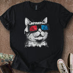 Printify T-Shirt Black / S 3D Pinball Cat T-Shirt