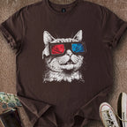 Printify T-Shirt Dark Chocolate / S 3D Pinball Cat T-Shirt